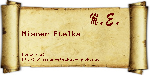 Misner Etelka névjegykártya